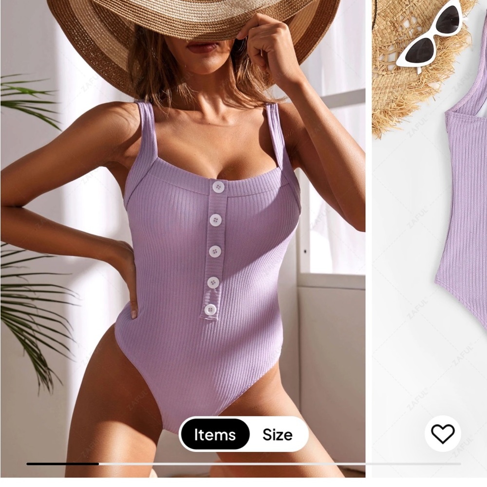Zaful One Piece High Cut Cheeky Bathing Suit